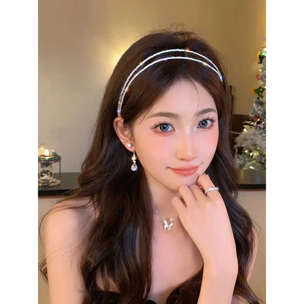 玛丽珍小姐~闪钻流苏发箍高级感优雅头箍发箍两戴法压发发卡发饰