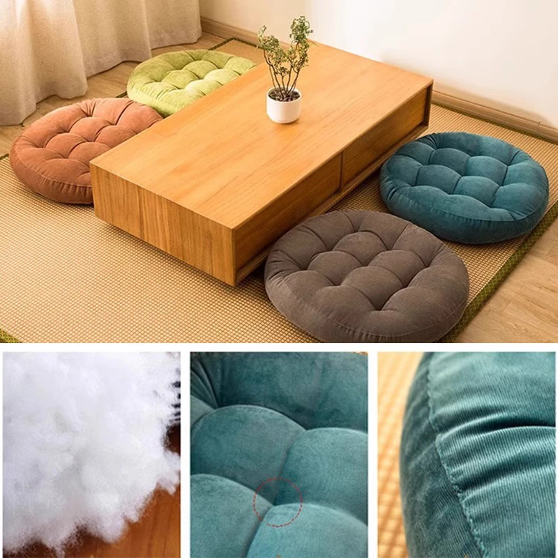 家用可坐地垫坐垫蒲团布艺地板上打坐阳台飘窗榻榻米屁股圆形椅垫