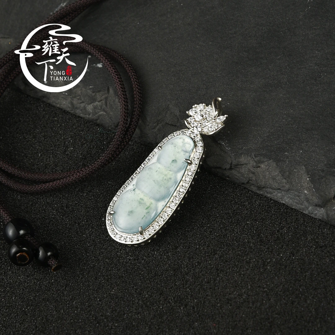 【雍天下】纯高冰种雪花棉种A货翡翠高冰种豆子D4多样性发一件 A19