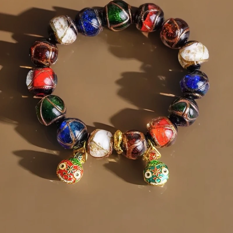 合金玻璃手链 多彩琉璃手串 古法工艺简约时尚