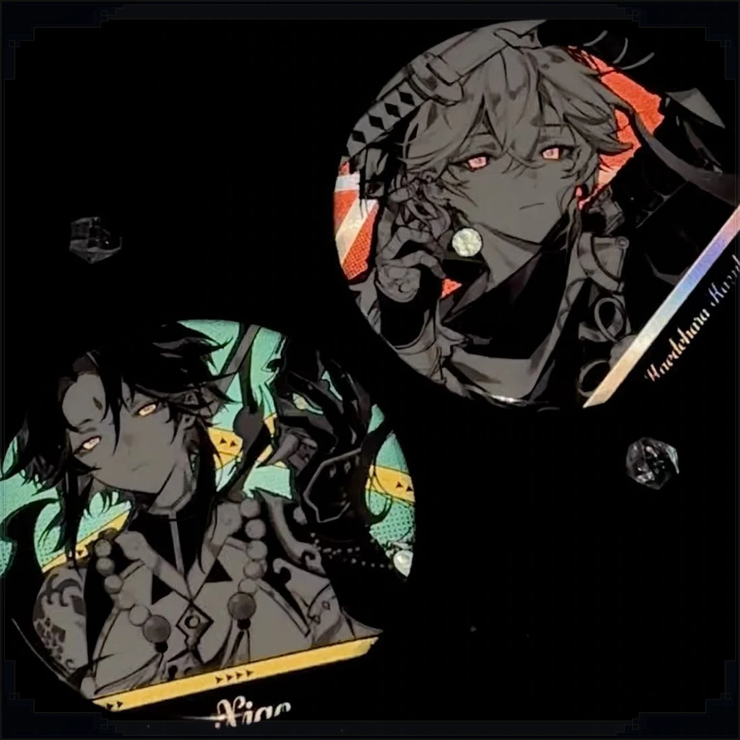 游戏周边魈枫原万叶同人原神非官方吧唧58mm双闪徽章背包挂件吧唧