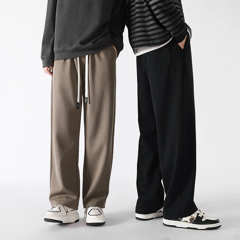 【富富】 丝滑阔腿裤秋冬宽松休闲裤百搭通用男士长裤22468