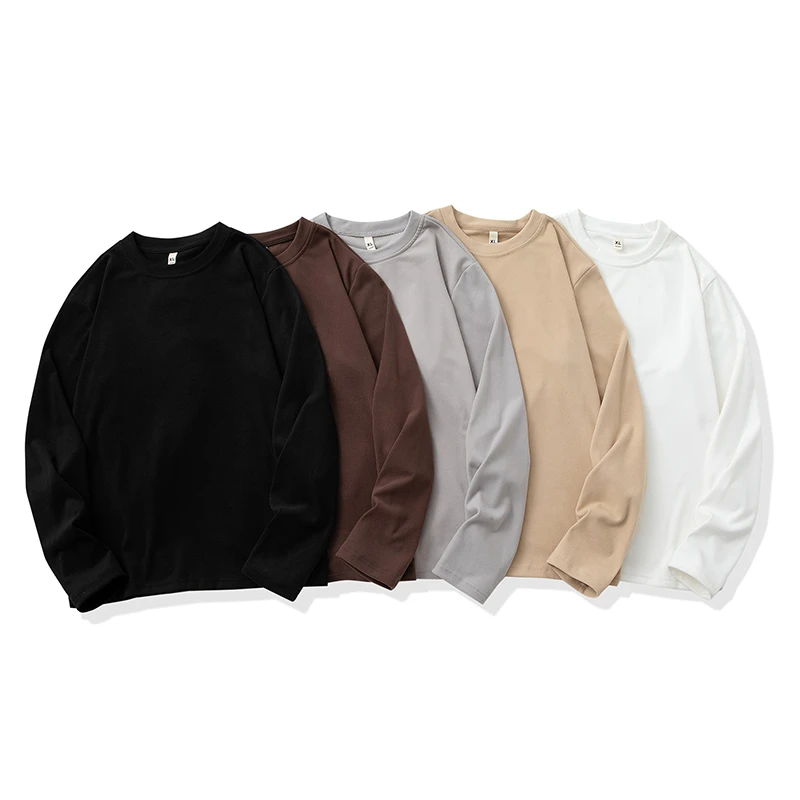 【富富】简约日系ins长袖纯色休闲德绒百搭圆领套头秋打底卫衣