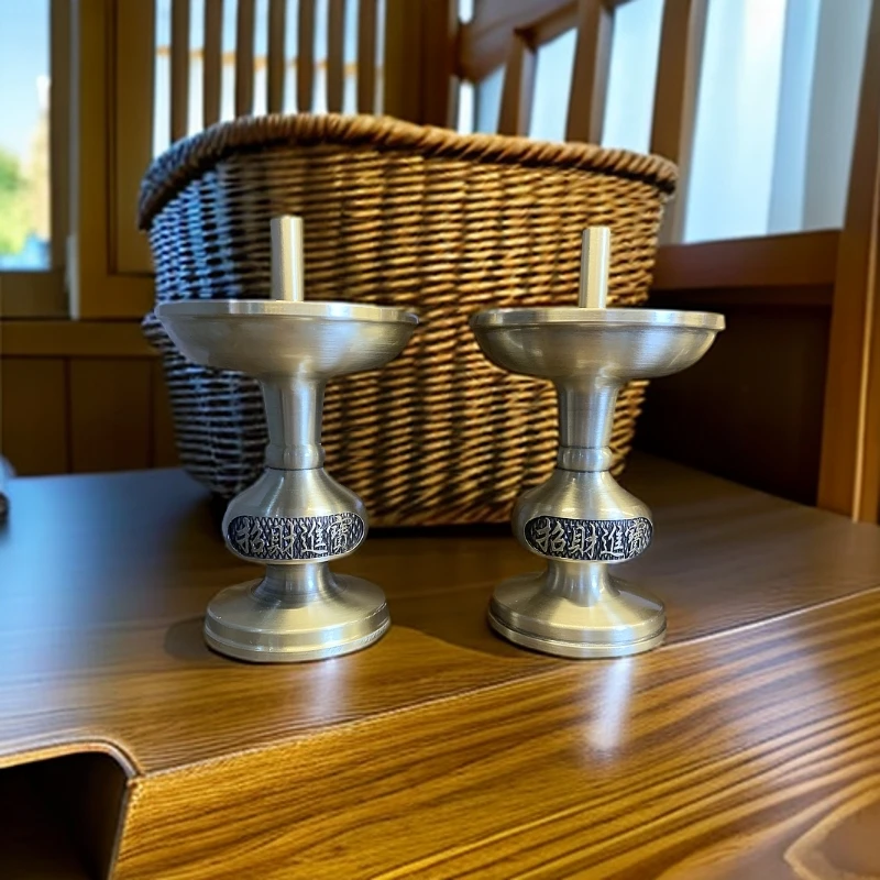 铜蜡烛台 家用烛台台座 纯铜蜡台香炉一体黄铜插焟烛黄铜复古腊台