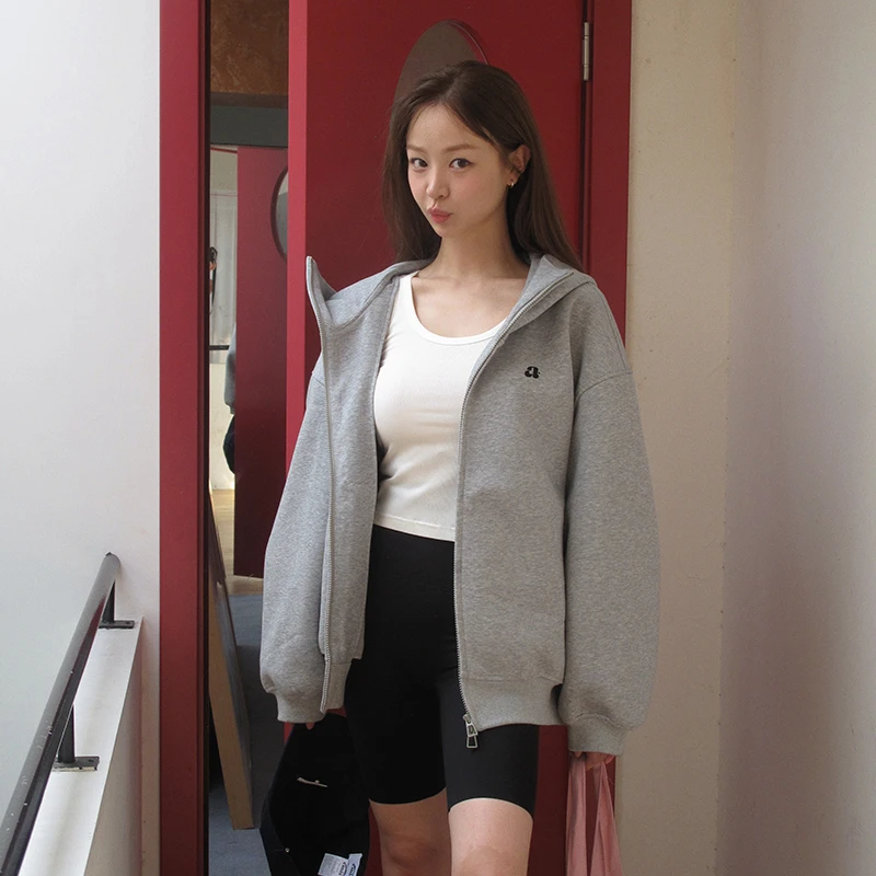 ANA【明星出街】加厚立领空气棉轮廓感连帽卫衣Awake And Awesome