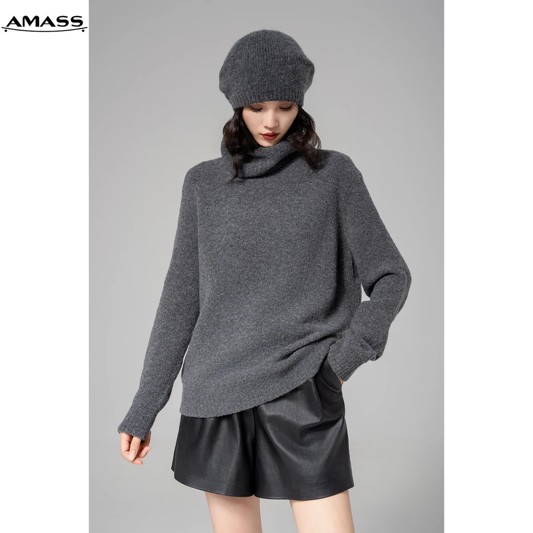 AMASS/阿玛施新款秋冬时尚慵懒高领百搭宽松纯色毛衣女士 5399740