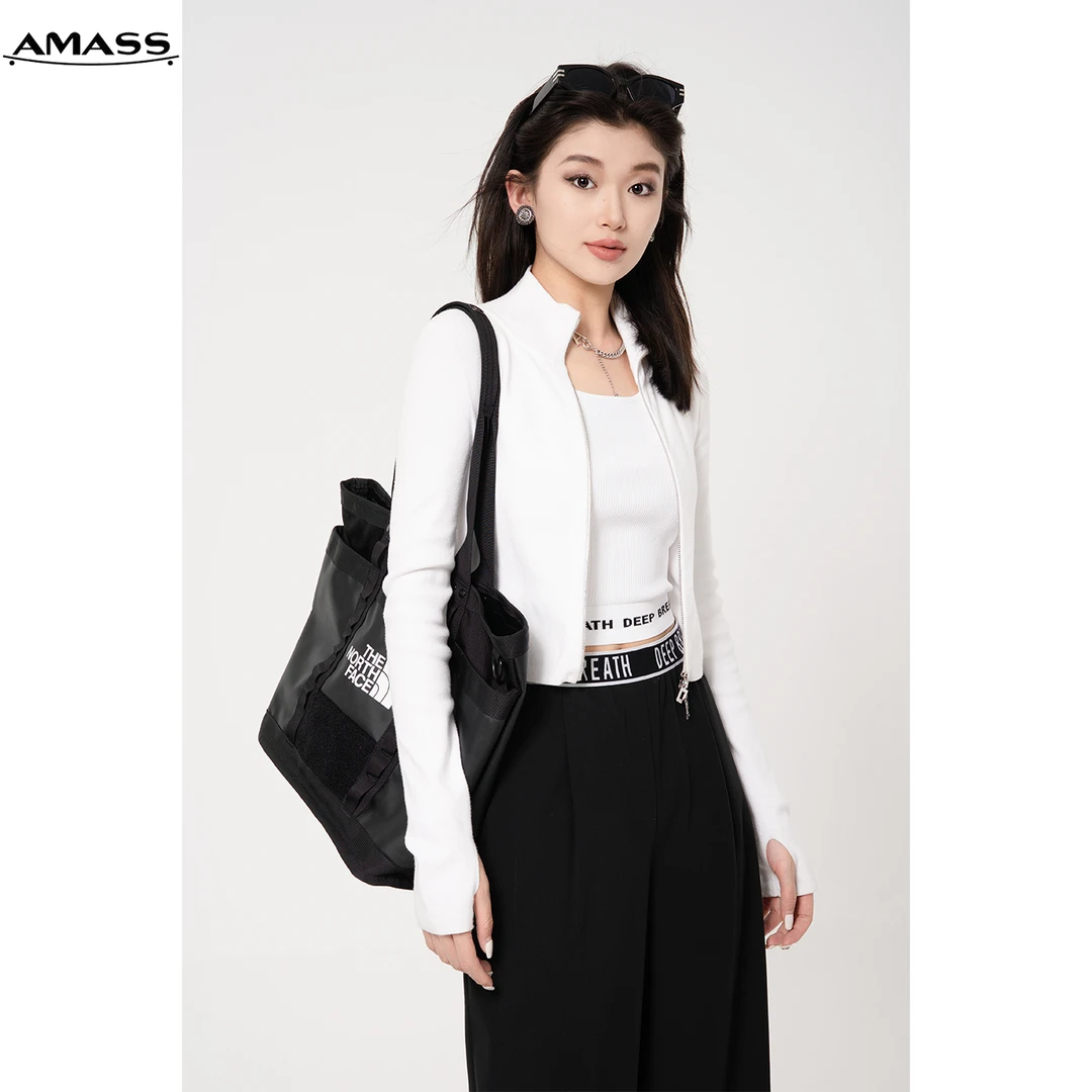 AMASS/阿玛施早春新款时尚短款修身针织开衫长袖针织衫 5499193