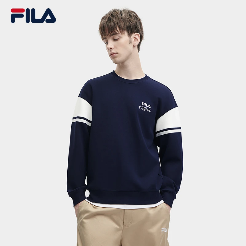 Fila/斐乐秋时尚百搭卫衣舒适透气针织宽松运动套头衫F11M349203F