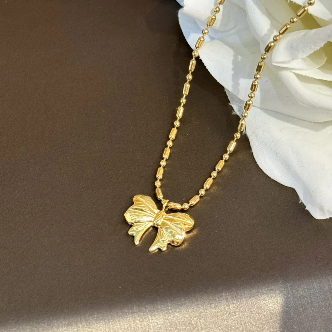 合金项链 杨杨babytime 在逃公主款-蝴蝶结项链甜美可碰水！