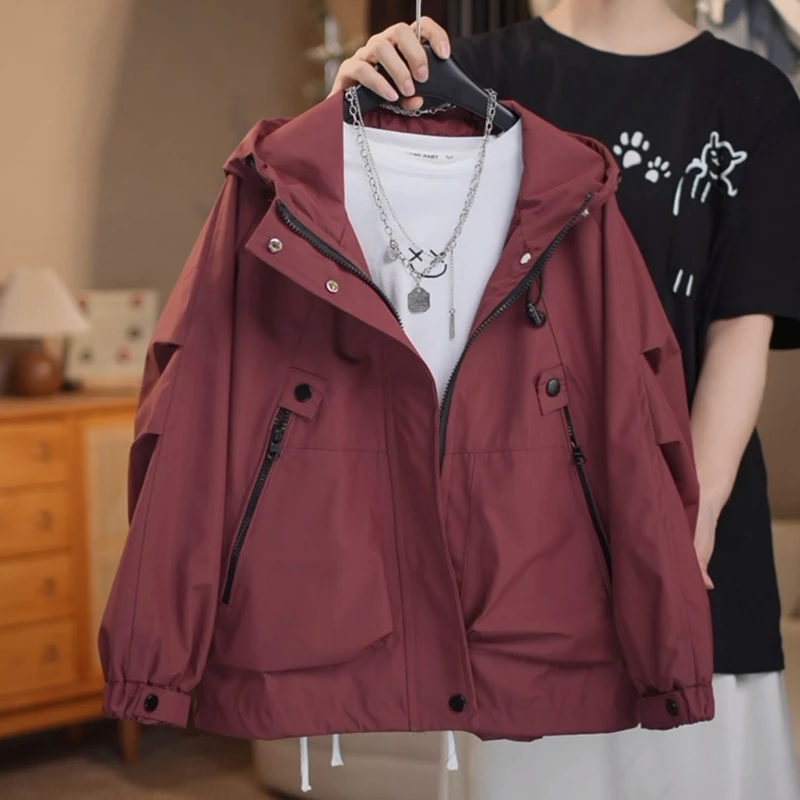 儿童连帽外套春秋2024新款休闲男童开衫红色中大童秋装上衣洋气潮