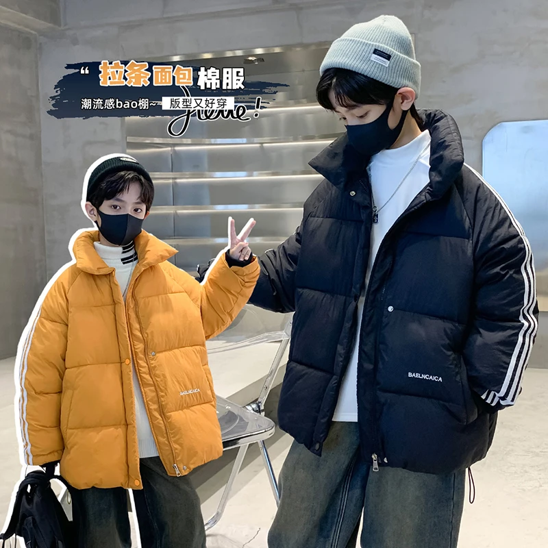加棉加厚2023冬季新款儿童韩版时尚棉衣中大童男孩棉袄秋冬酷棉袄