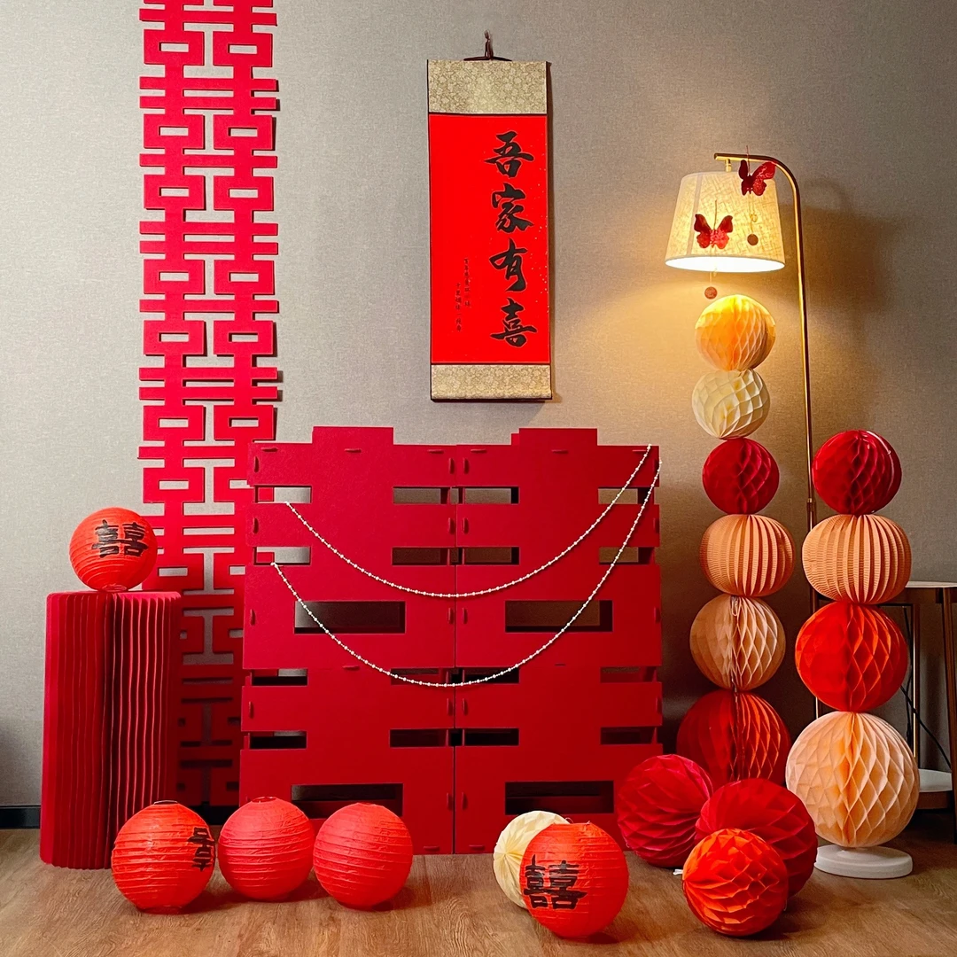 【网红立体喜】无纺布立体超大喜字落地摆件双喜婚房布置网红结婚礼