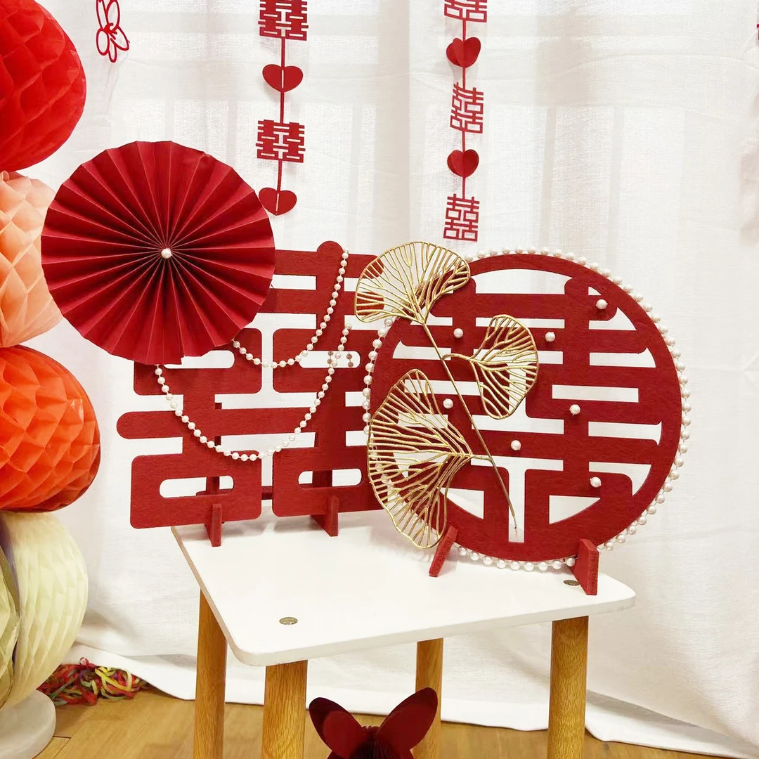 【天圆地方】结婚摆件立体喜字婚房布置卧室装饰客厅婚礼摆台婚庆用