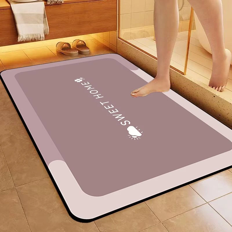 简约浴室吸水垫速干卫生间入户门通用吸水防滑垫家用硅藻泥地垫子