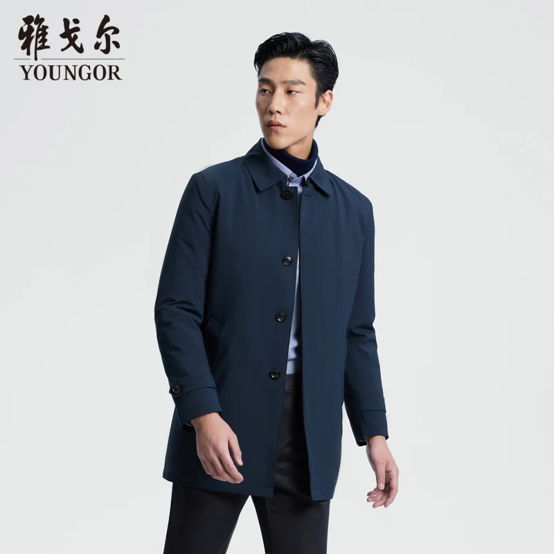 羽绒风衣早春新款雅戈尔风衣男士国标90鹅绒内胆可拆卸内胆429948