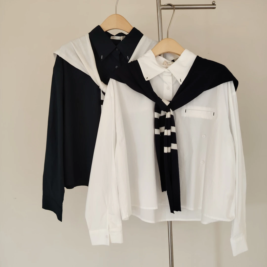 00737卷耳24AW61553披肩衬衫