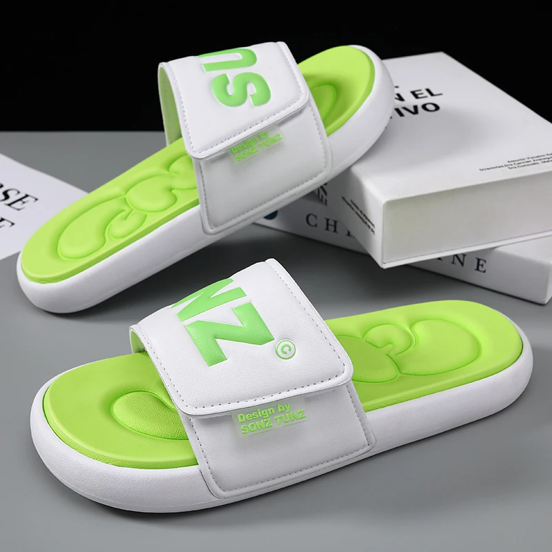 凉拖鞋男士夏季潮流软底个性时尚情侣一字凉拖鞋户外防滑沙滩凉拖