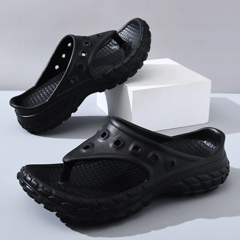 男款拖鞋夏季舒适踩屎感人字拖外穿轻便防滑厚底增高情侣