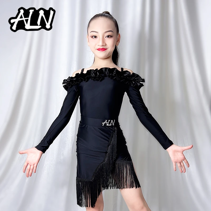 套装夏季艾琅纳版拉丁舞服新款女儿童日常练功服演出比赛长袖分体