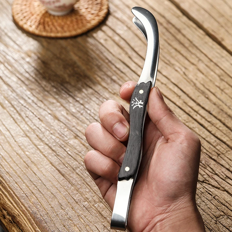 纯手工茶夹木质复古泡茶镊子夹子夹杯子实木功夫茶配件家用