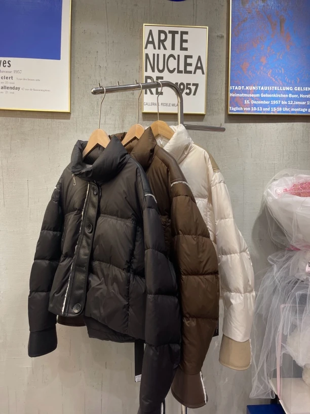 【JJ严选】•立领拼接羽绒服短款设计冬季保暖外套5501
