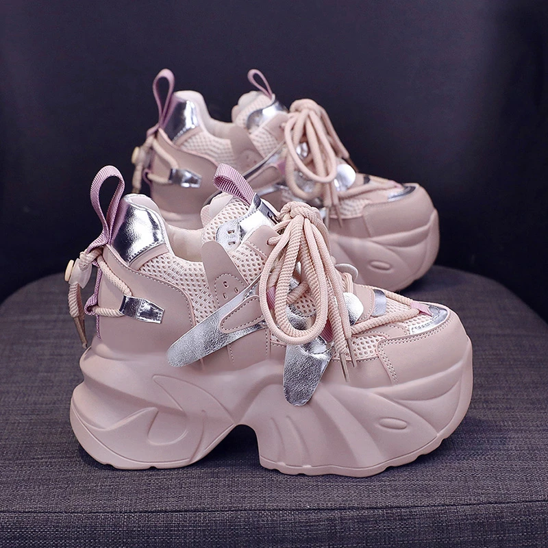 女士老爹鞋2025新夏款厚底透气休闲鞋子小个子内增高女鞋运动鞋