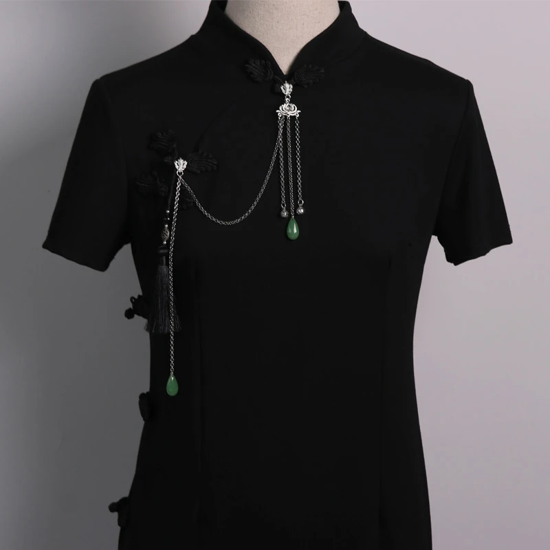 合金树脂胸针 古风旗袍压襟复古胸针挂件中式流苏吊坠配挂饰挂件