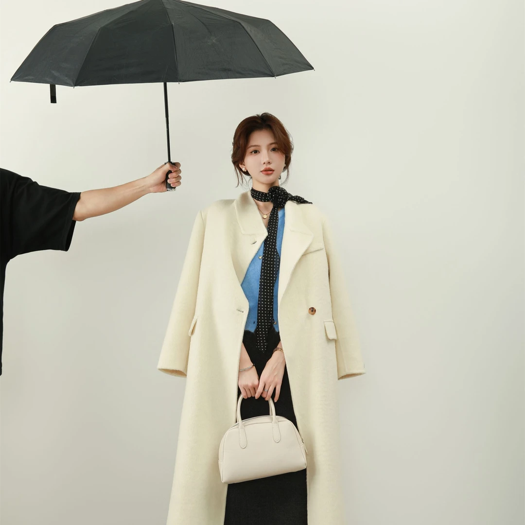 【芝士Cheese】北海道韩剧女主 绵羊毛双面呢西装大衣a字大衣显瘦