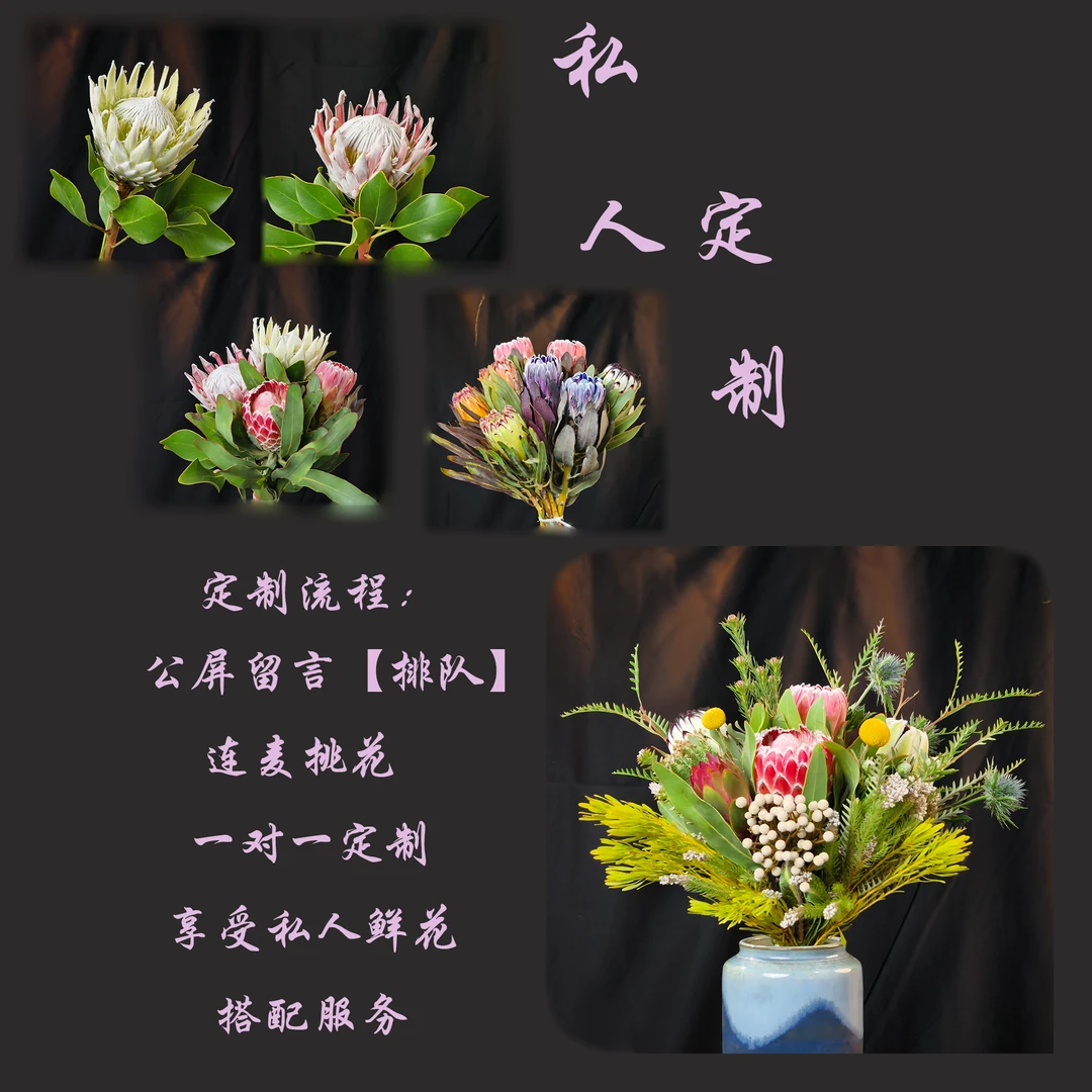 【花帅家吸色干花花束专享】南非进口鲜花帝王花公主花私人