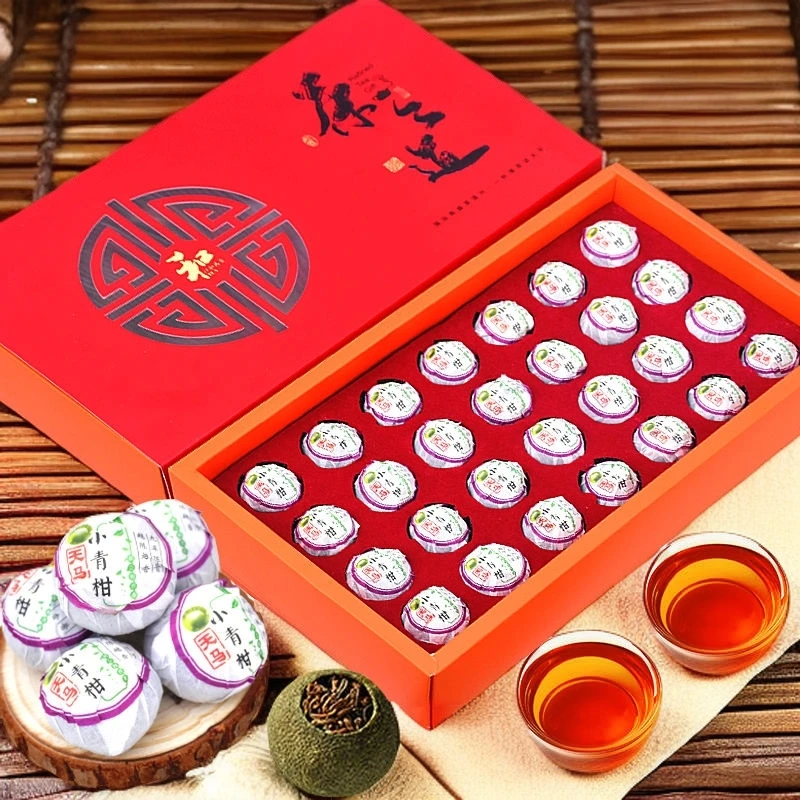 【28颗礼盒装】新会小青柑普洱茶陈皮茶叶柑普茶小青桔茶半斤装