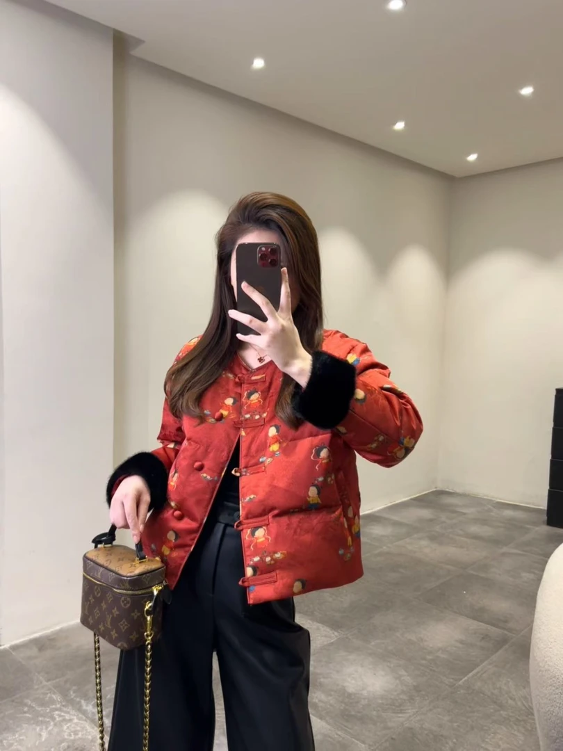 欧货 吉祥福娃国风羽绒服外套