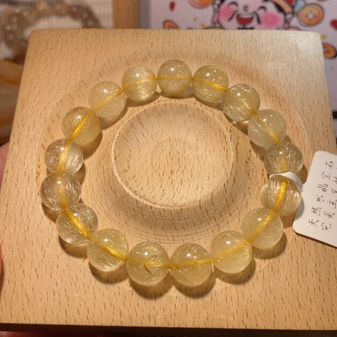 【闪购商品】水晶手链未镶嵌李****巴西金发晶11.8mm