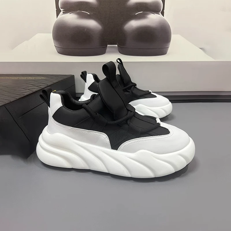 NY欧洲站时尚男鞋冬季加绒休闲百搭运动鞋潮牌厚底增高潮流老爹鞋