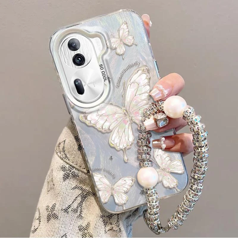 opporeno11手机壳reno11pro新款女生oppo reno11防摔闪粉羽纱全包