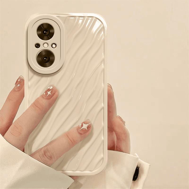 荣耀80手机壳honor70斜面水波纹简约软硅胶60手链手环50防摔创意