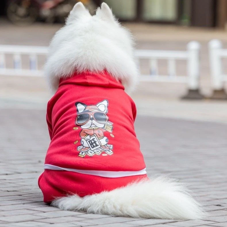 狗狗衣服秋冬拉布拉多边牧冬装大型犬金毛宠物抓绒卫衣四脚防掉毛