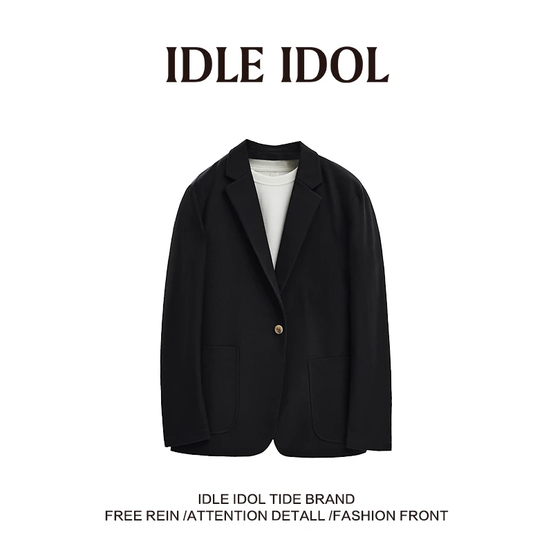 IDLE IDOL轻奢时尚秋季新款休闲西装男士套装宽松高级感商务西服