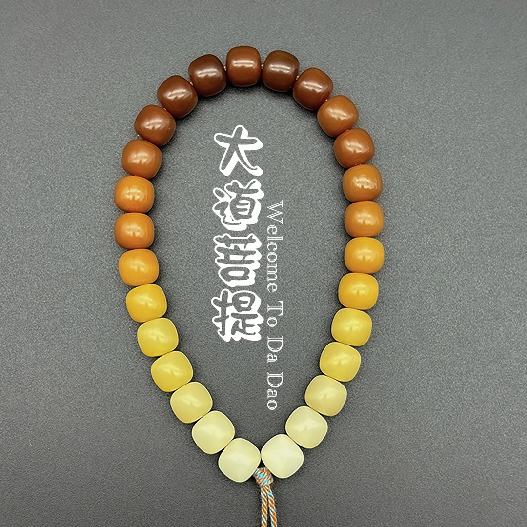 原生态白玉菩提根男女绕指柔手工老型风化菩提根渐变手串文玩佛珠