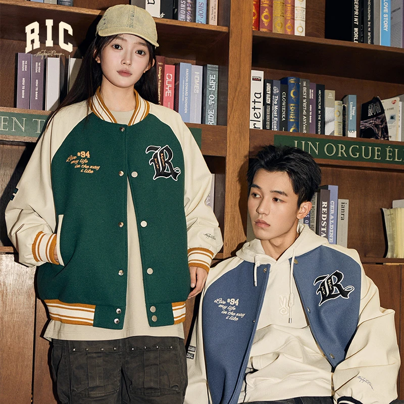 RickyisClownRiC“天堂兔拼接美式哥特毛巾绣刺绣棒球服夹克春秋款