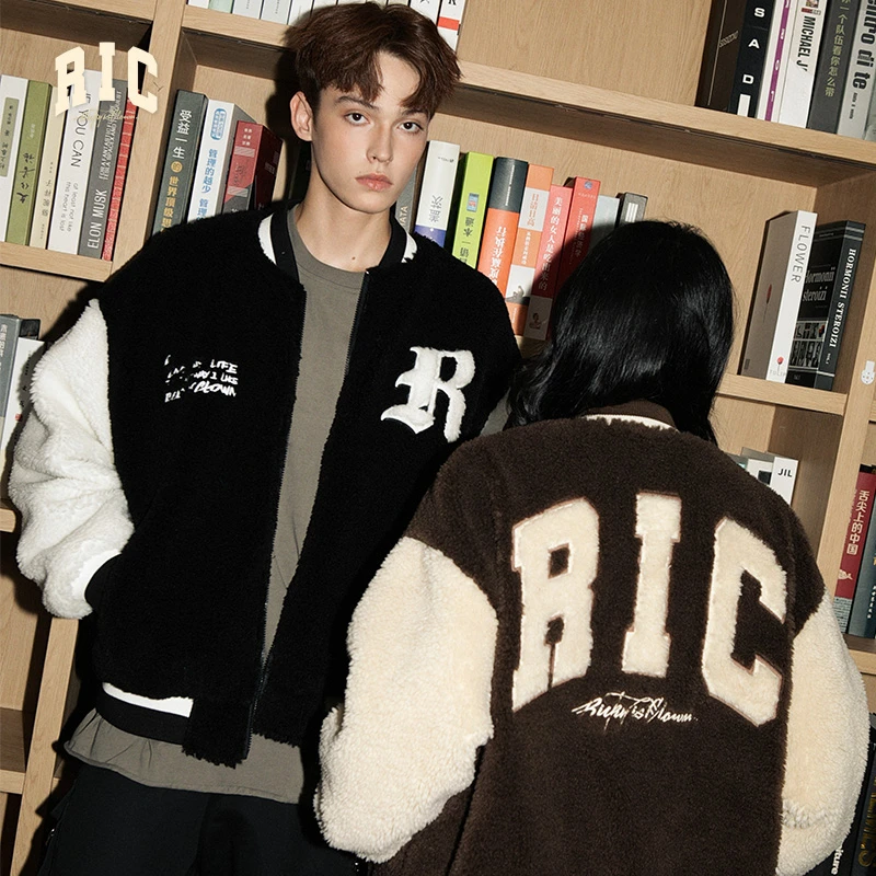 RickyisClown美拉德毛绒棒球夹克情侣棉服外套