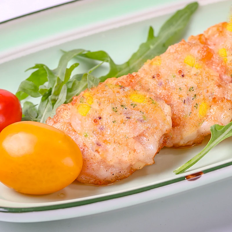 蟹太太新鲜田园蔬菜虾饼210g低脂早餐方便速食6袋