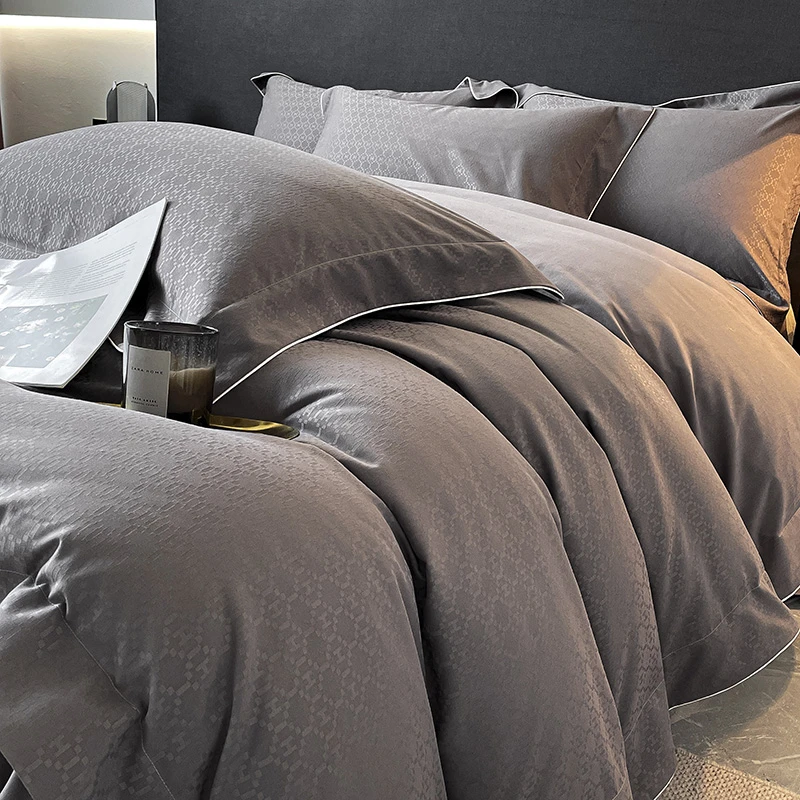 轻奢高端全棉磨毛四件套纯棉被套亲肤可裸睡床单款床笠款床上用品
