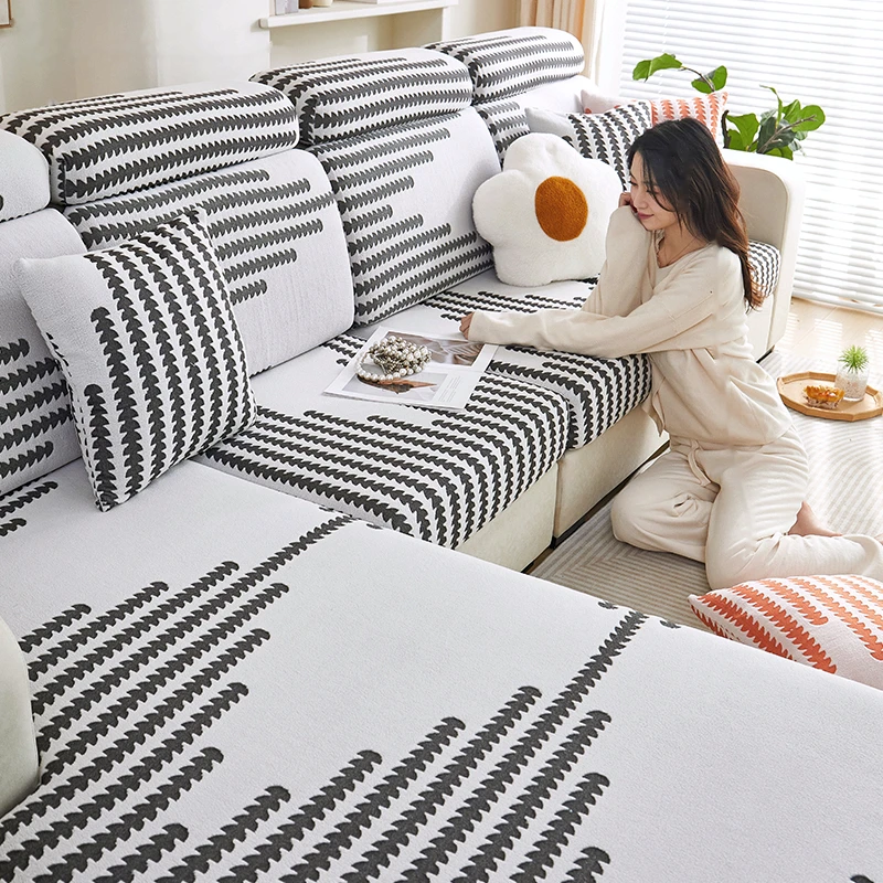 麦嘉弹力通用全包防猫抓简约防滑万能沙发套无需测量尺寸沙发套