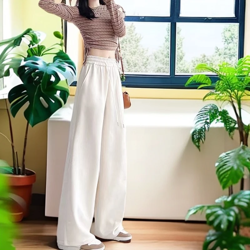 700克褶皱显瘦大码加绒阔腿裤时尚洋气减龄年轻