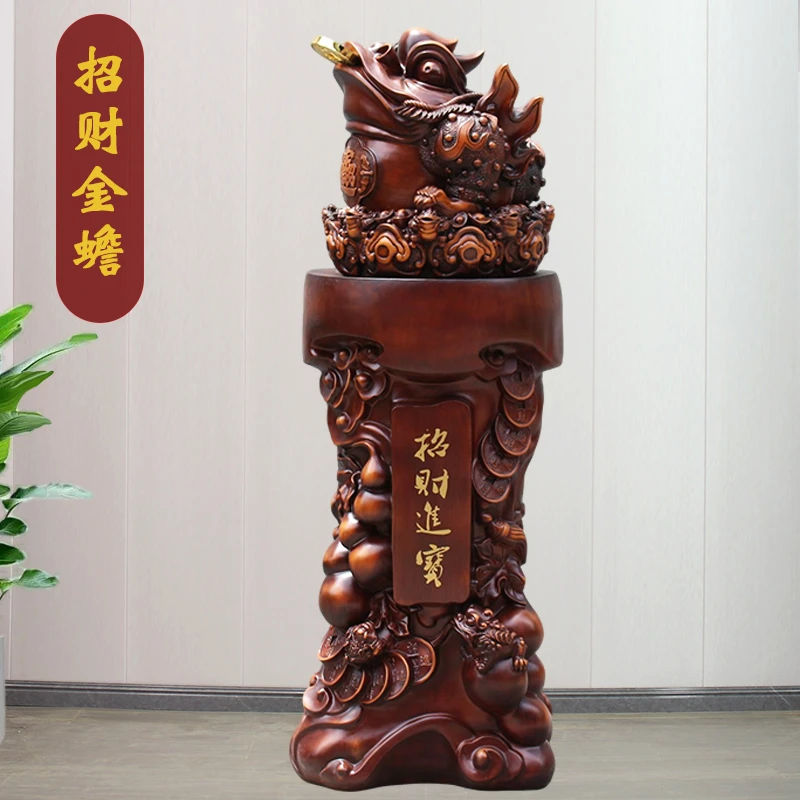 大号招财金蟾摆件酒店饭店雕刻收银前台高档装饰品书房开业礼品