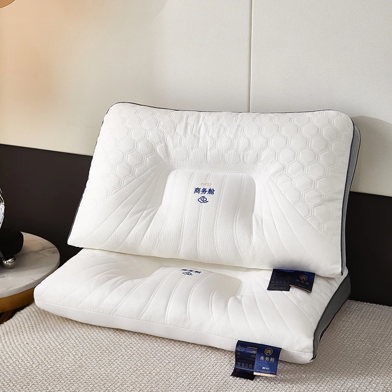 水星家纺适用2025新款乳胶商务舱护颈枕头枕芯家用成人低枕宿舍