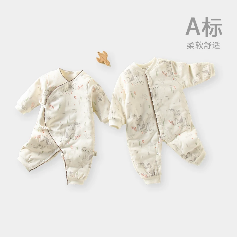 断码清仓春季宝宝加棉连体衣