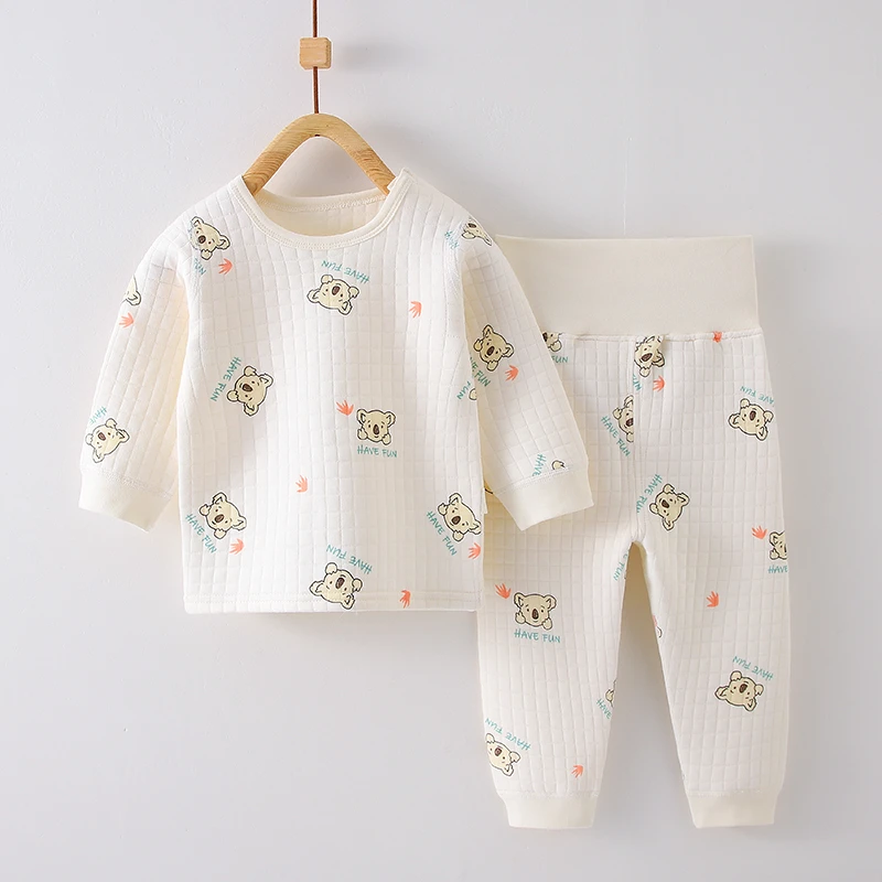 宝宝保暖套装春秋长袖高腰护肚保暖套装新生秋冬儿童打底套装居家