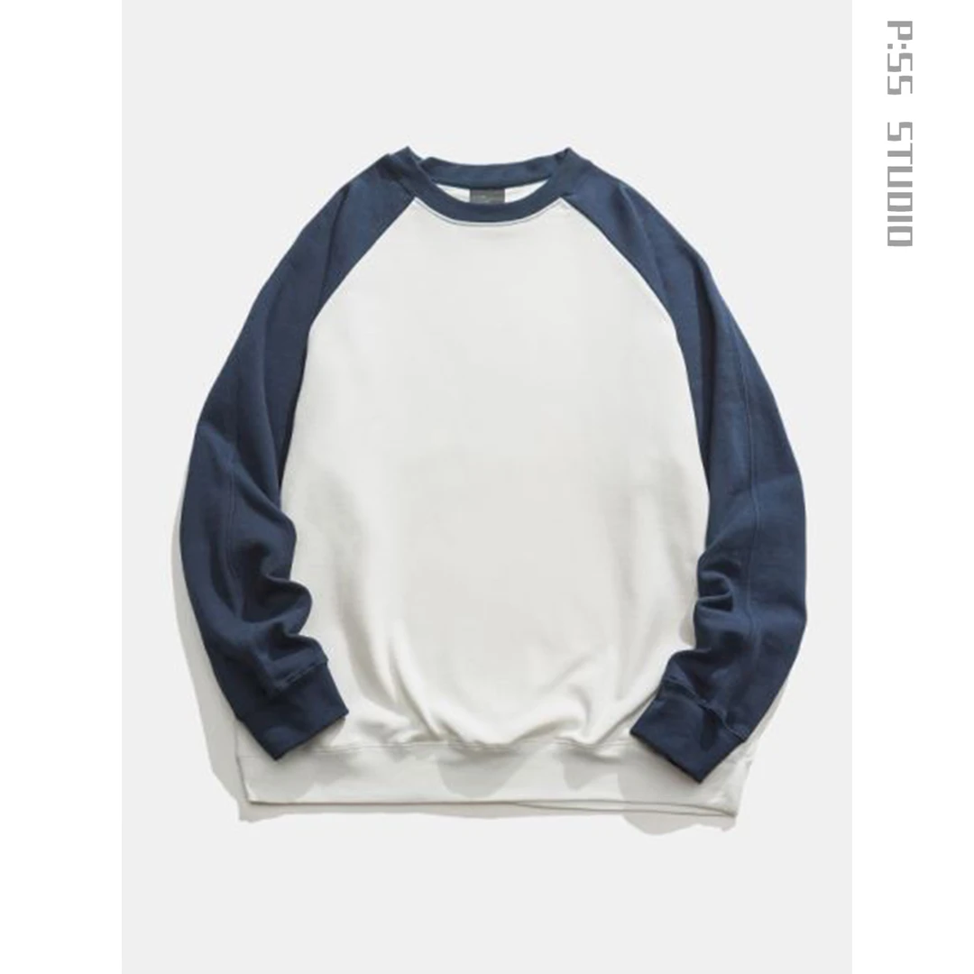 PHYSENSSY胖俗俗【撞色插肩袖】冬季潮流极简撞色休闲百搭宽松卫衣