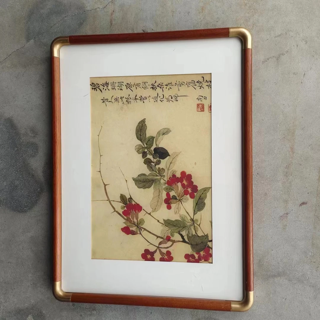 【弹珠款】33*45花梨色仿铜角画框